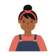 People Avatar Girl with Hair Bun